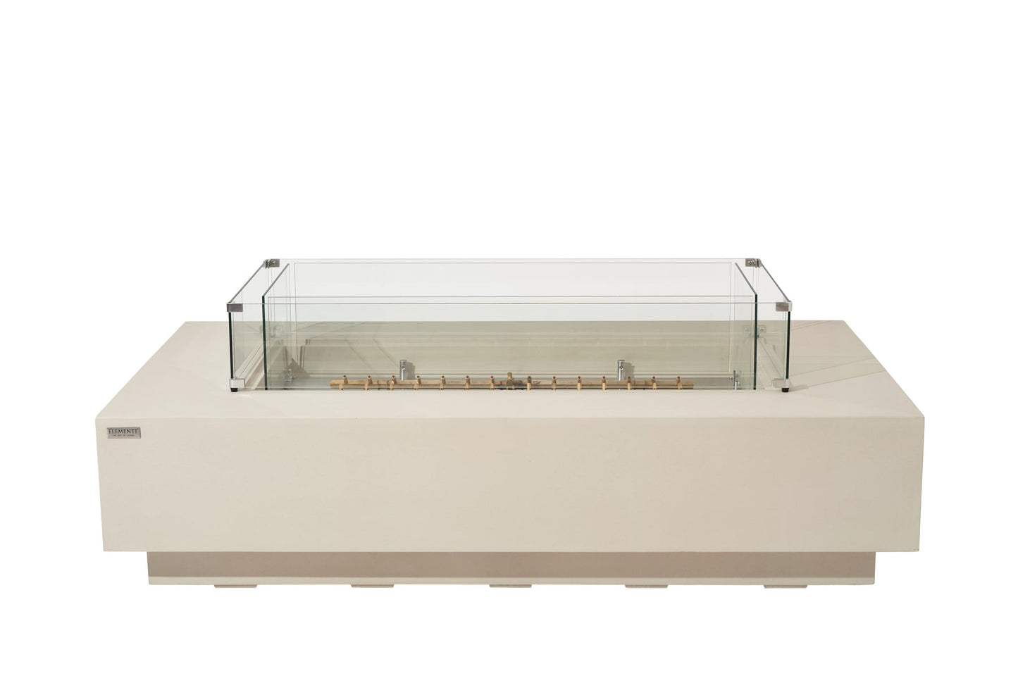 Elementi Ravello 72" Rectangle Frosted Cream White Concrete Natural Gas Fire Pit