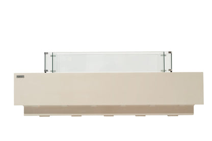 Elementi Ravello 72" Rectangle Frosted Cream White Concrete Natural Gas Fire Pit