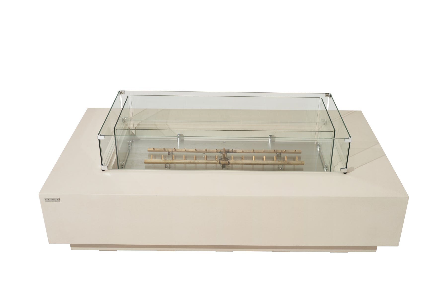 Elementi Ravello 72" Rectangle Frosted Cream White Concrete Natural Gas Fire Pit