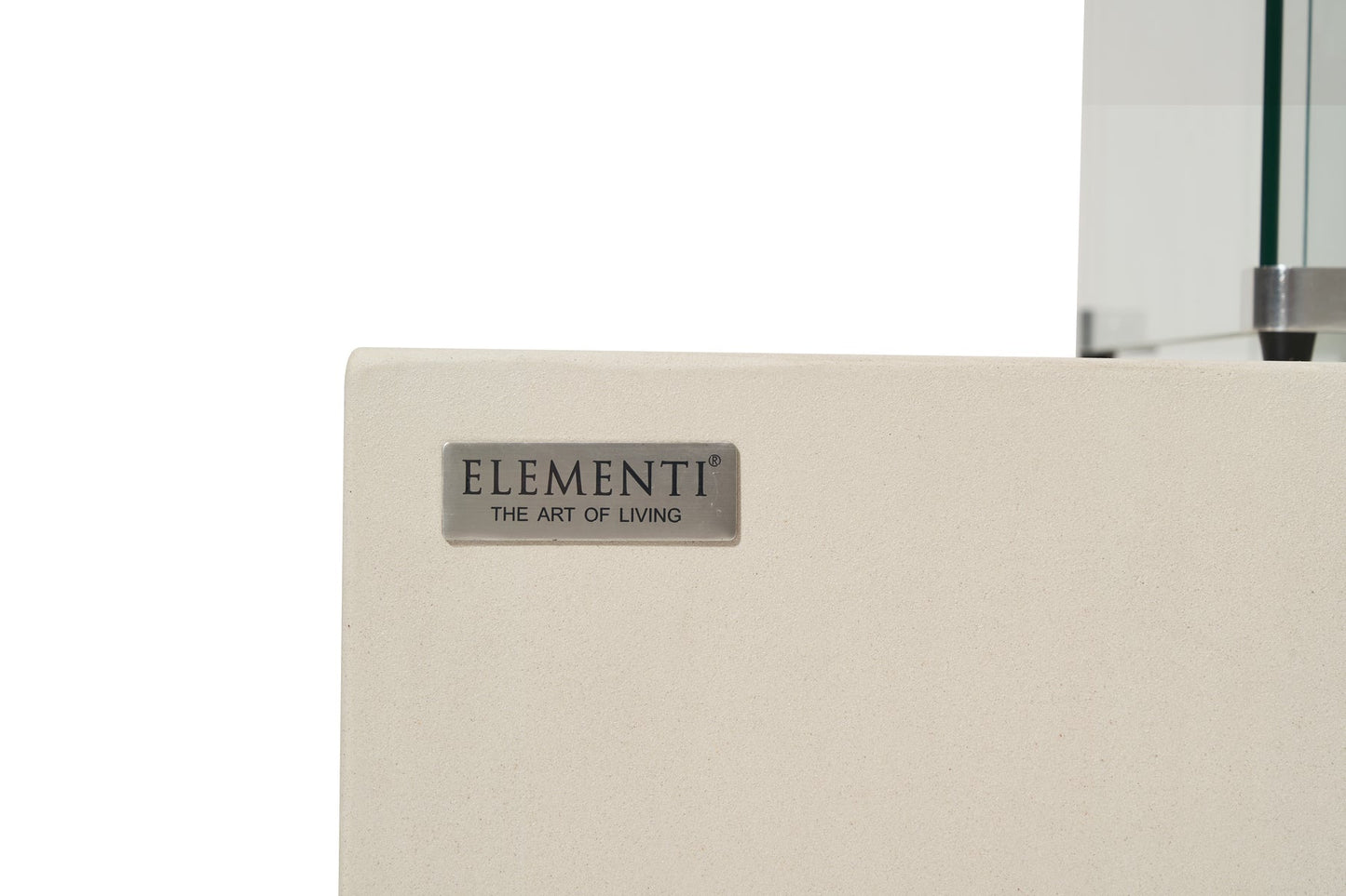 Elementi Ravello 72" Rectangle Frosted Cream White Concrete Natural Gas Fire Pit