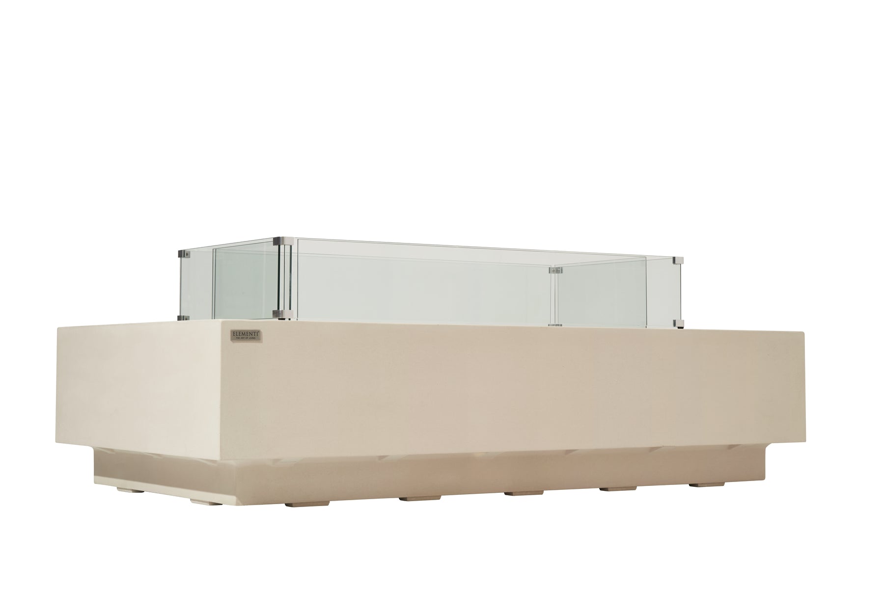 Elementi Ravello 72" Rectangle Frosted Cream White Concrete Natural Gas Fire Pit