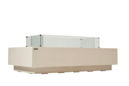 Elementi Ravello 72" Rectangle Frosted Cream White Concrete Natural Gas Fire Pit