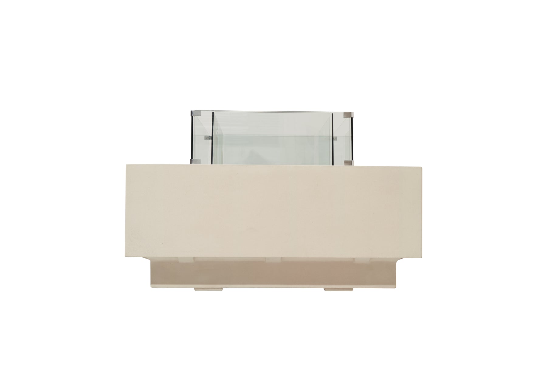 Elementi Ravello 72" Rectangle Frosted Cream White Concrete Natural Gas Fire Pit