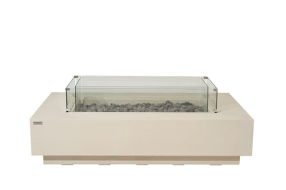 Elementi Ravello 72" Rectangle Frosted Cream White Concrete Natural Gas Fire Pit