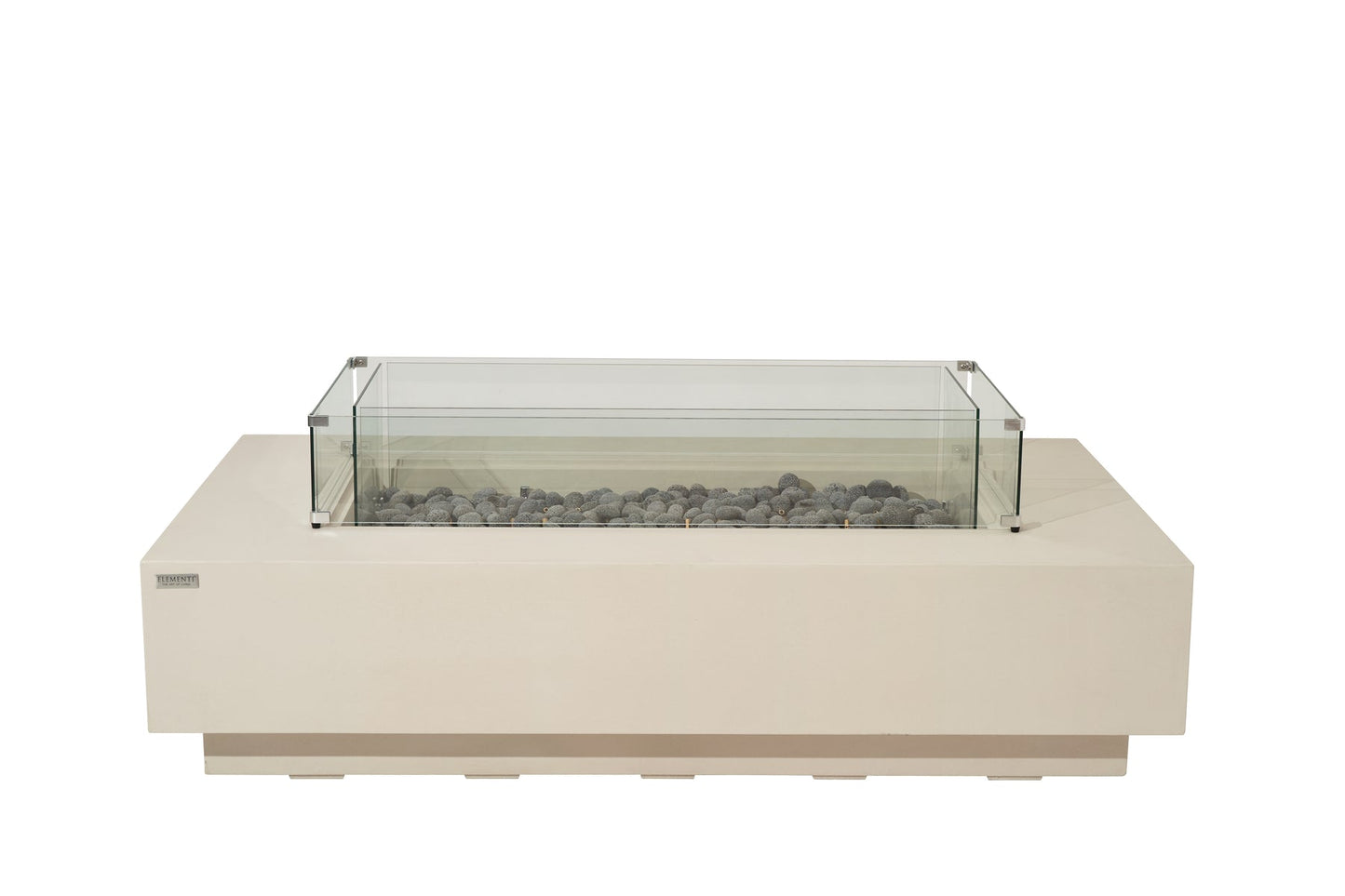 Elementi Ravello 72" Rectangle Frosted Cream White Concrete Natural Gas Fire Pit
