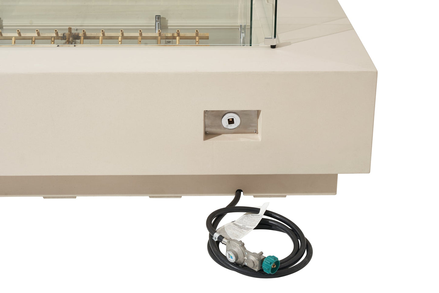 Elementi Ravello 72" Rectangle Frosted Cream White Concrete Natural Gas Fire Pit