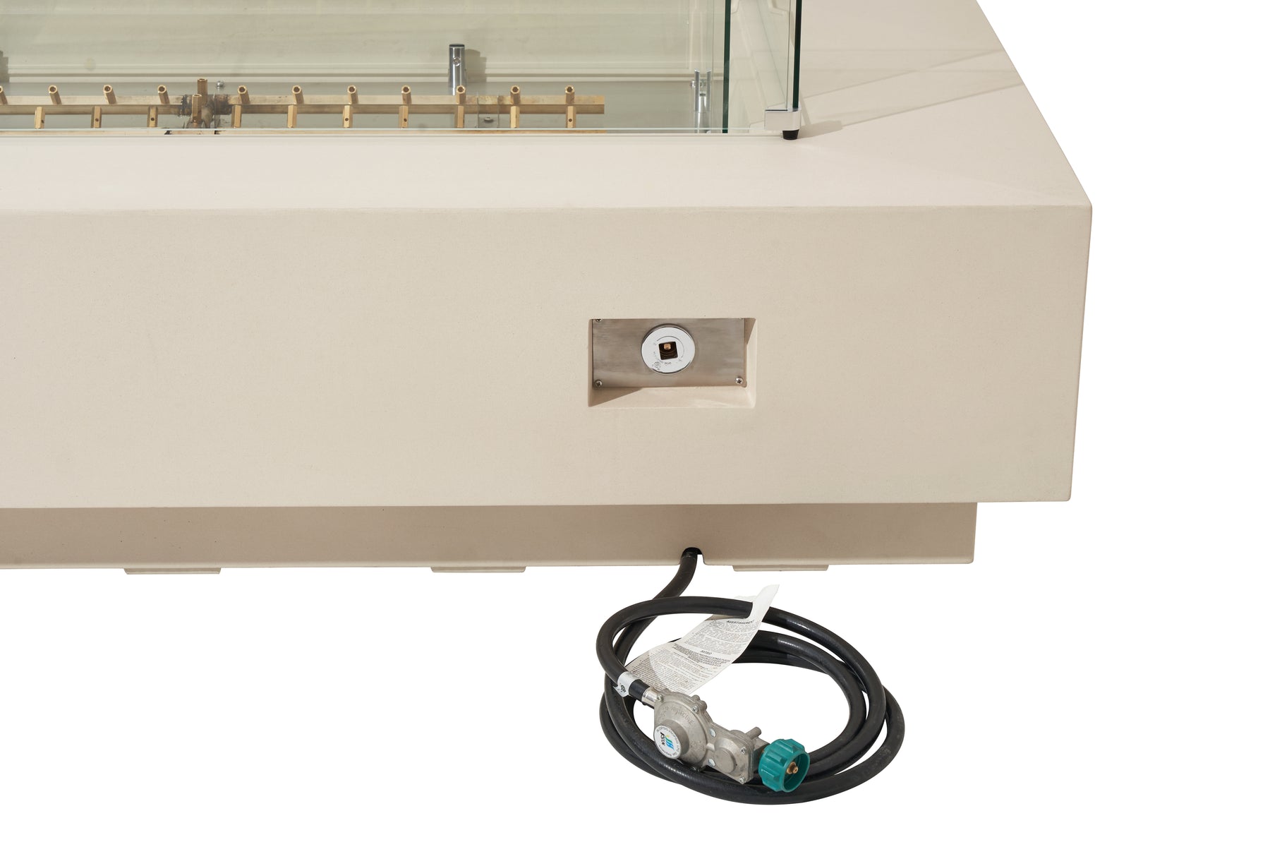 Elementi Ravello 72" Rectangle Frosted Cream White Concrete Natural Gas Fire Pit