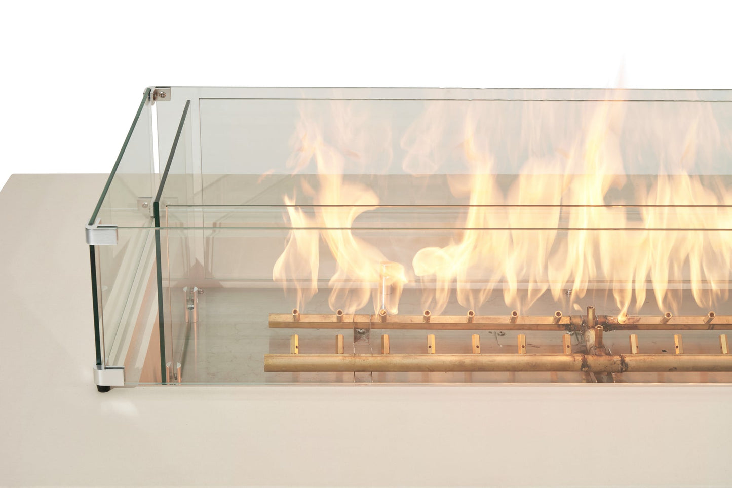 Elementi Ravello 72" Rectangle Frosted Cream White Concrete Natural Gas Fire Pit