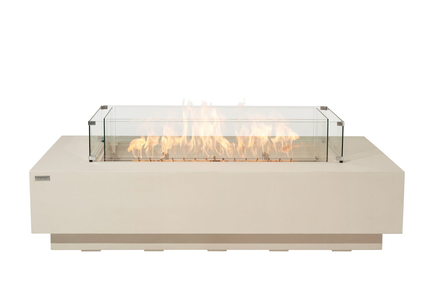 Elementi Ravello 72" Rectangle Frosted Cream White Concrete Natural Gas Fire Pit