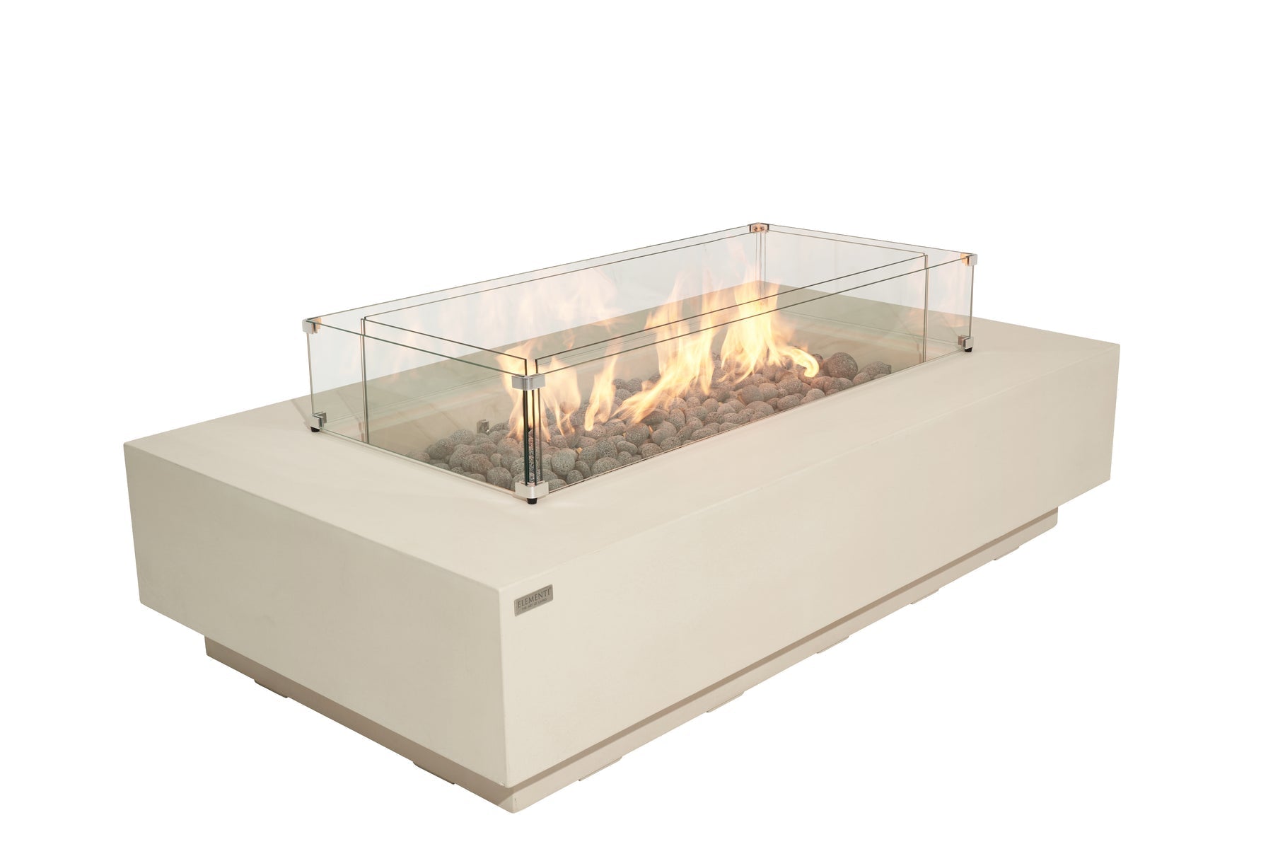 Elementi Ravello 72" Rectangle Frosted Cream White Concrete Natural Gas Fire Pit