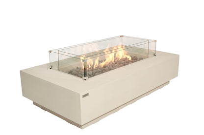Elementi Ravello 72" Rectangle Frosted Cream White Concrete Natural Gas Fire Pit