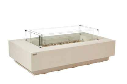 Elementi Ravello 72" Rectangle Frosted Cream White Concrete Natural Gas Fire Pit