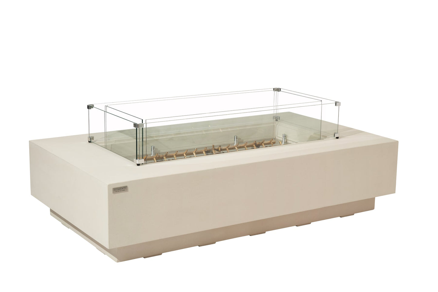 Elementi Ravello 72" Rectangle Frosted Cream White Concrete Natural Gas Fire Pit