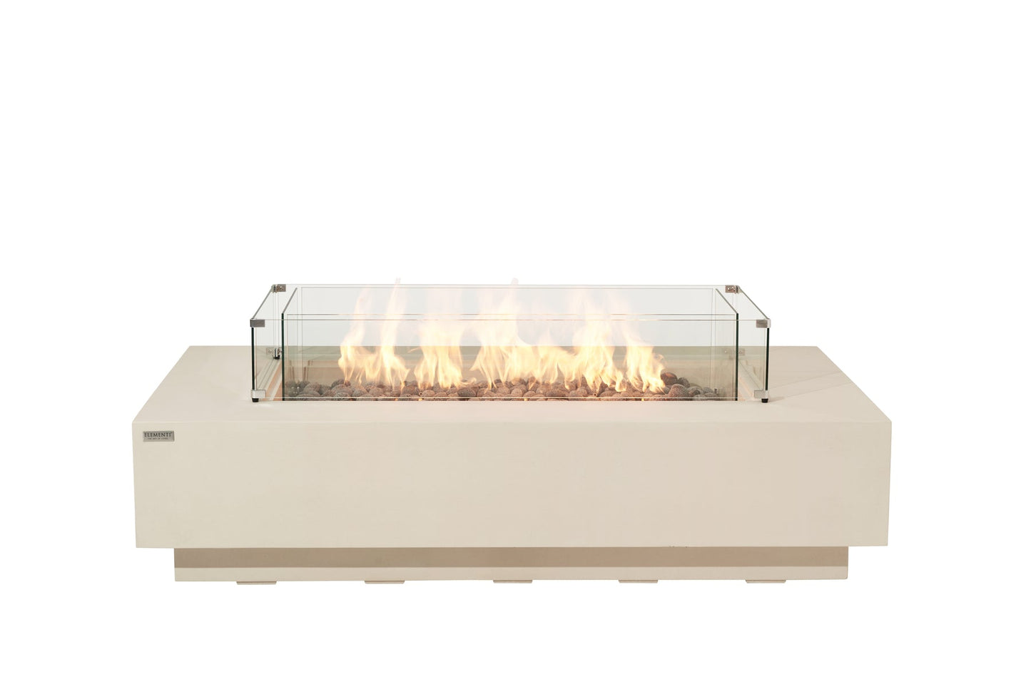 Elementi Ravello 72" Rectangle Frosted Cream White Concrete Natural Gas Fire Pit