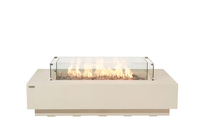 Elementi Ravello 72" Rectangle Frosted Cream White Concrete Natural Gas Fire Pit