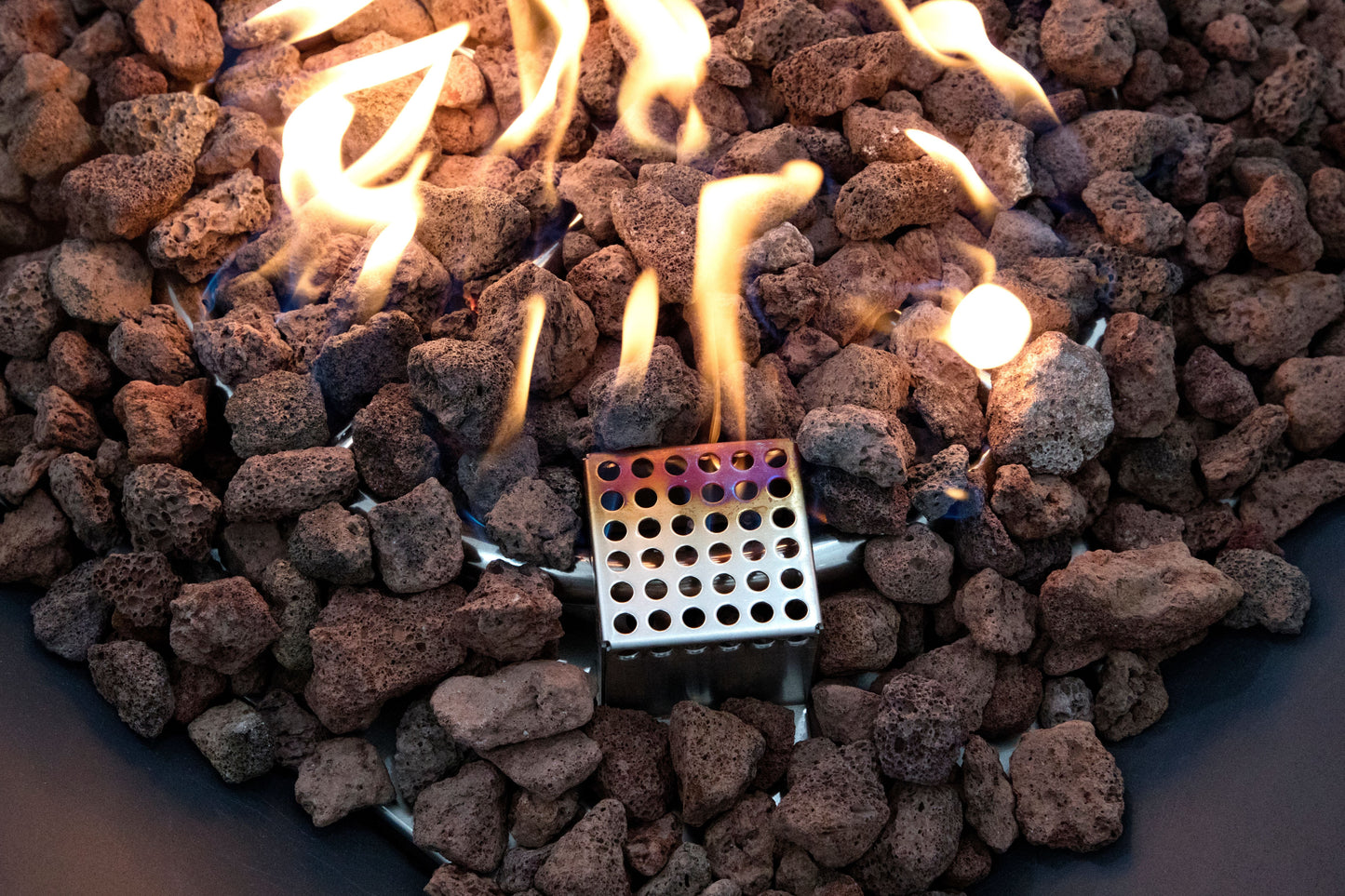 Elementi Rocky 43" Square Dark Grey Propane Fire Table with Hidden Tank
