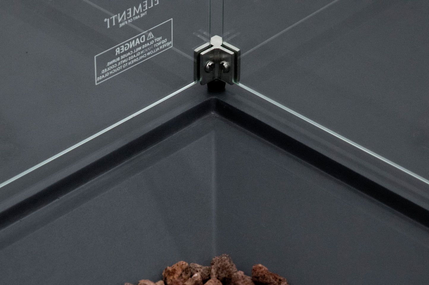 Elementi Rocky 43" Square Dark Grey Propane Fire Table with Hidden Tank