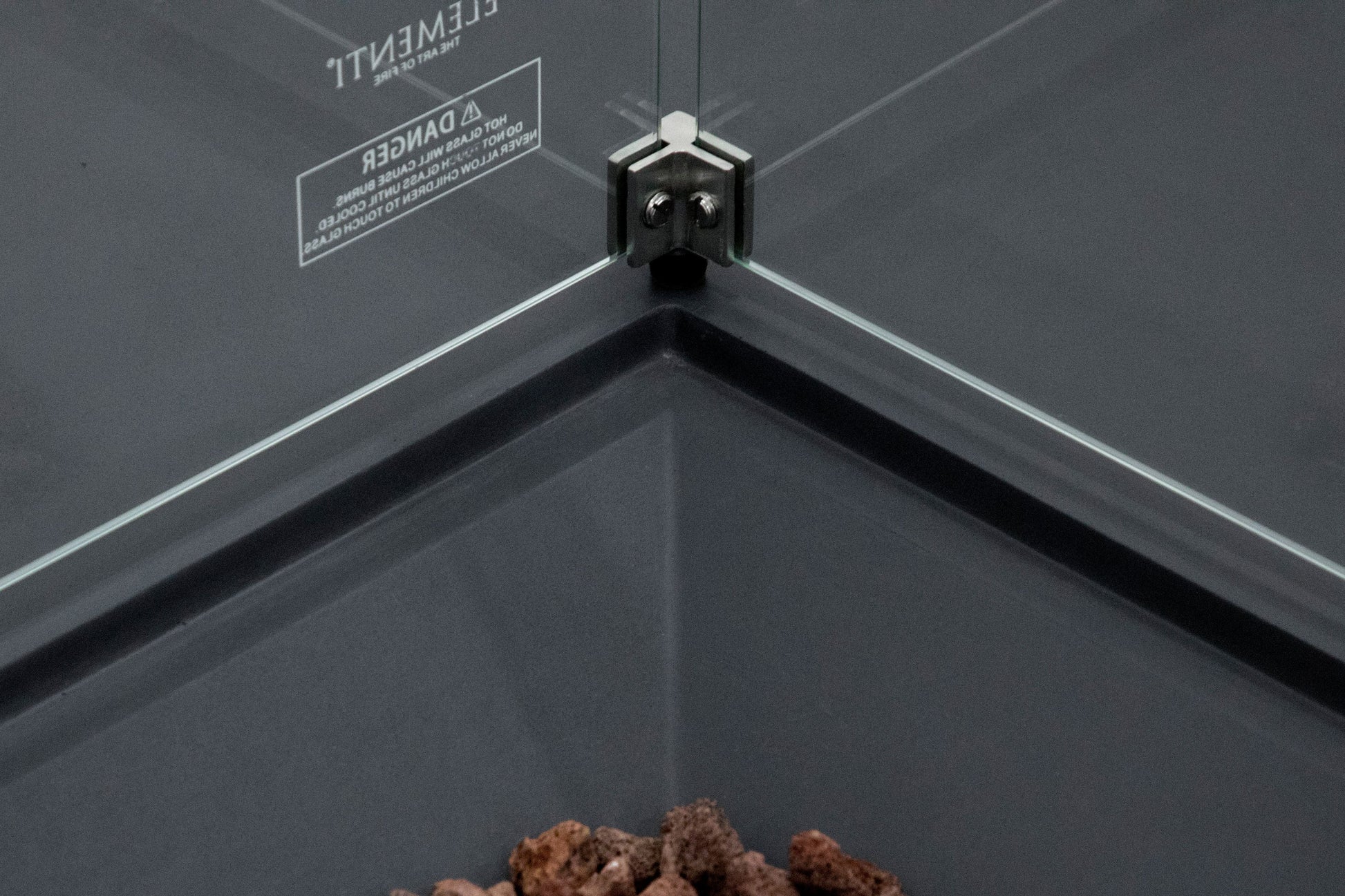 Elementi Rocky 43" Square Dark Grey Propane Fire Table with Hidden Tank