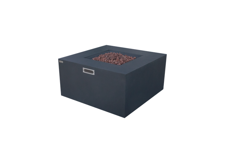Elementi Rocky 43" Square Dark Grey Propane Fire Table with Hidden Tank