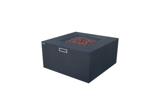 Elementi Rocky 43" Square Dark Grey Propane Fire Table with Hidden Tank