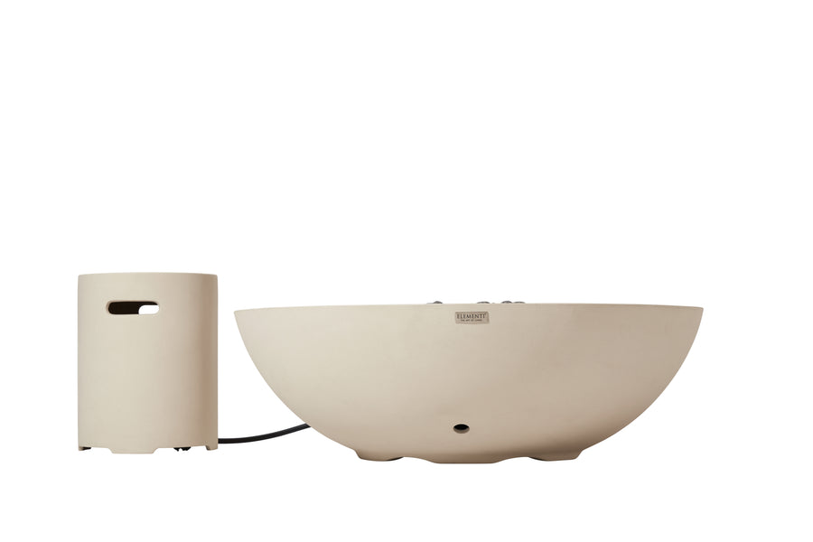 Elementi Rose Bowl 48" Round Frosted Cream White Concrete Natural Gas Fire Pit