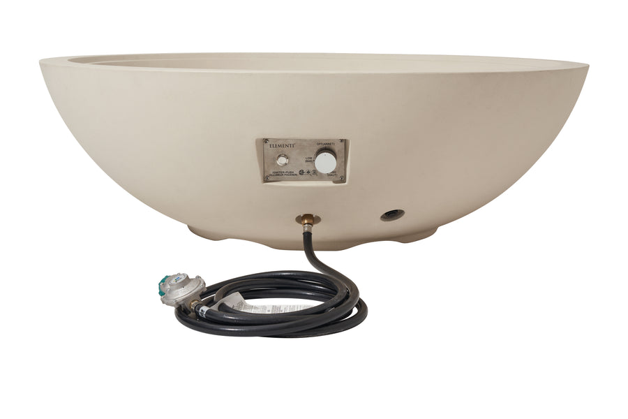 Elementi Rose Bowl 48" Round Frosted Cream White Concrete Natural Gas Fire Pit