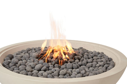 Elementi Rose Bowl 48" Round Frosted Cream White Concrete Natural Gas Fire Pit