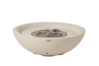 Elementi Rose Bowl 48" Round Frosted Cream White Concrete Natural Gas Fire Pit