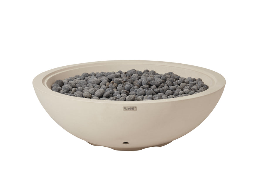 Elementi Rose Bowl 48" Round Frosted Cream White Concrete Natural Gas Fire Pit