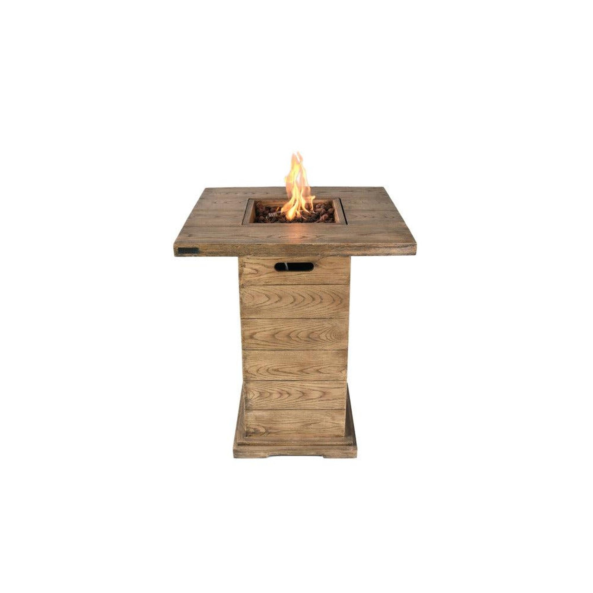 Elementi Rova 34" Redwood Concrete Propane Bar Table