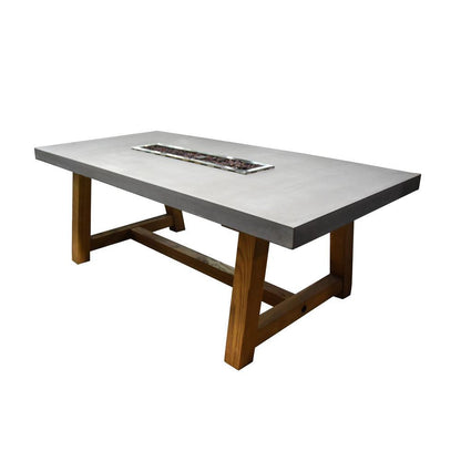 Elementi Sonoma 39" Rectangle Concrete Liquid Propane Fire Dining Table