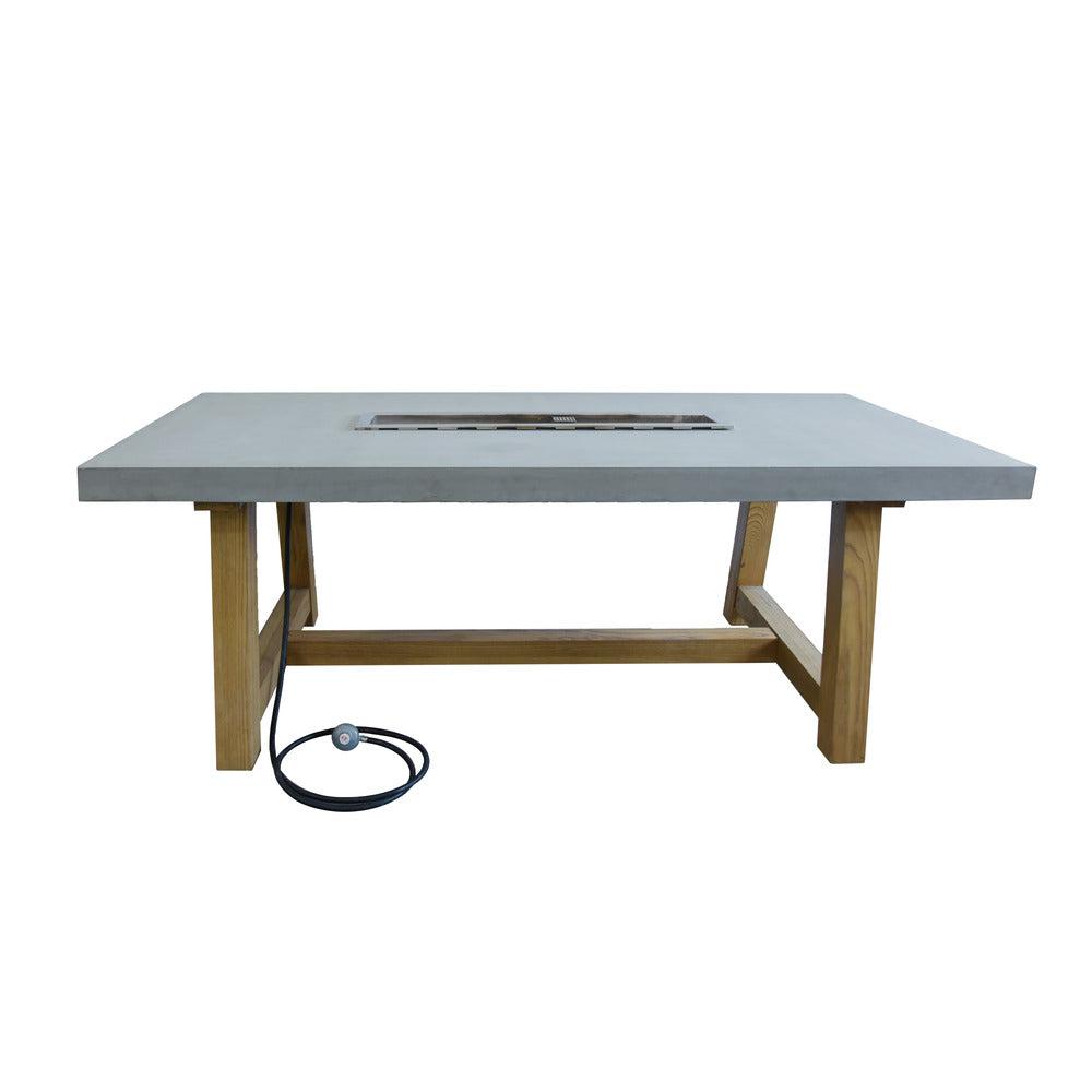 Elementi Sonoma 39" Rectangle Concrete Liquid Propane Fire Dining Table