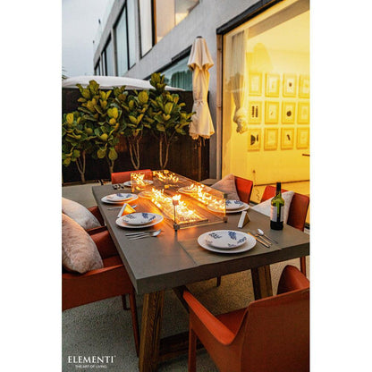 Elementi Sonoma 39" Rectangle Concrete Liquid Propane Fire Dining Table