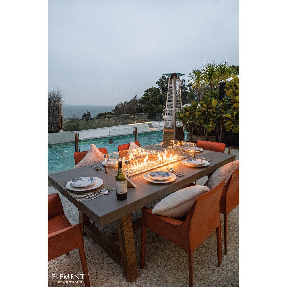 Elementi Sonoma 39" Rectangle Concrete Liquid Propane Fire Dining Table