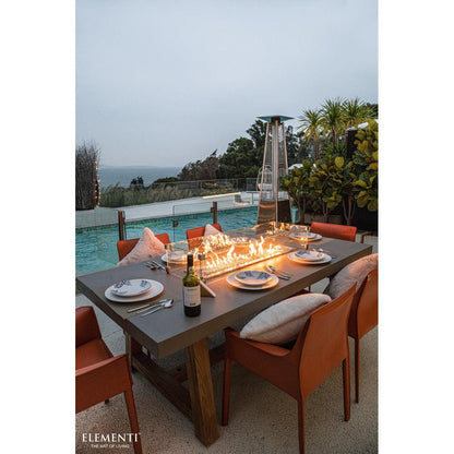 Elementi Sonoma 39" Rectangle Concrete Liquid Propane Fire Dining Table