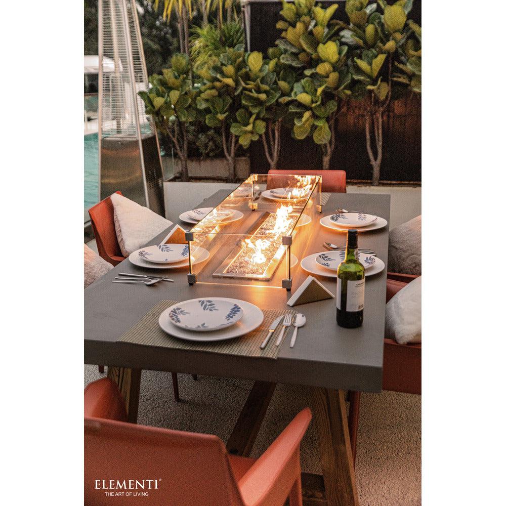 Elementi Sonoma 39" Rectangle Concrete Liquid Propane Fire Dining Table