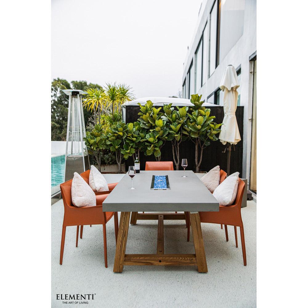 Elementi Sonoma 39" Rectangle Concrete Liquid Propane Fire Dining Table