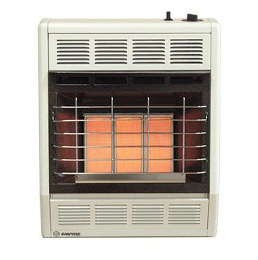 Empire 18" 18,000 BTU White Hydraulic Thermostat Control, Natural Gas Vent Free Infrared Heater