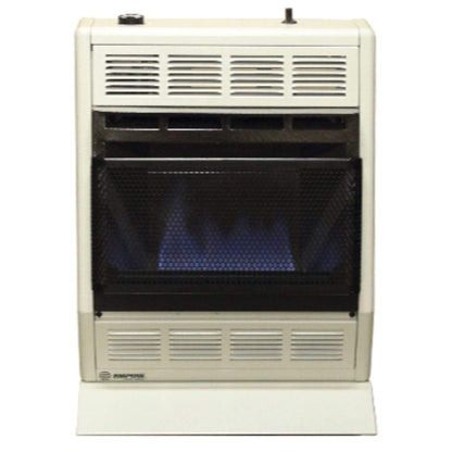 Empire 18" 20,000 BTU White Modulating Hydraulic Thermostat Control, Natural Gas Vent Free Blue Flame Heater