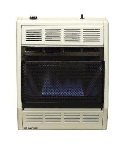 Empire 18" 20,000 BTU White Modulating Hydraulic Thermostat Control, Natural Gas Vent Free Blue Flame Heater