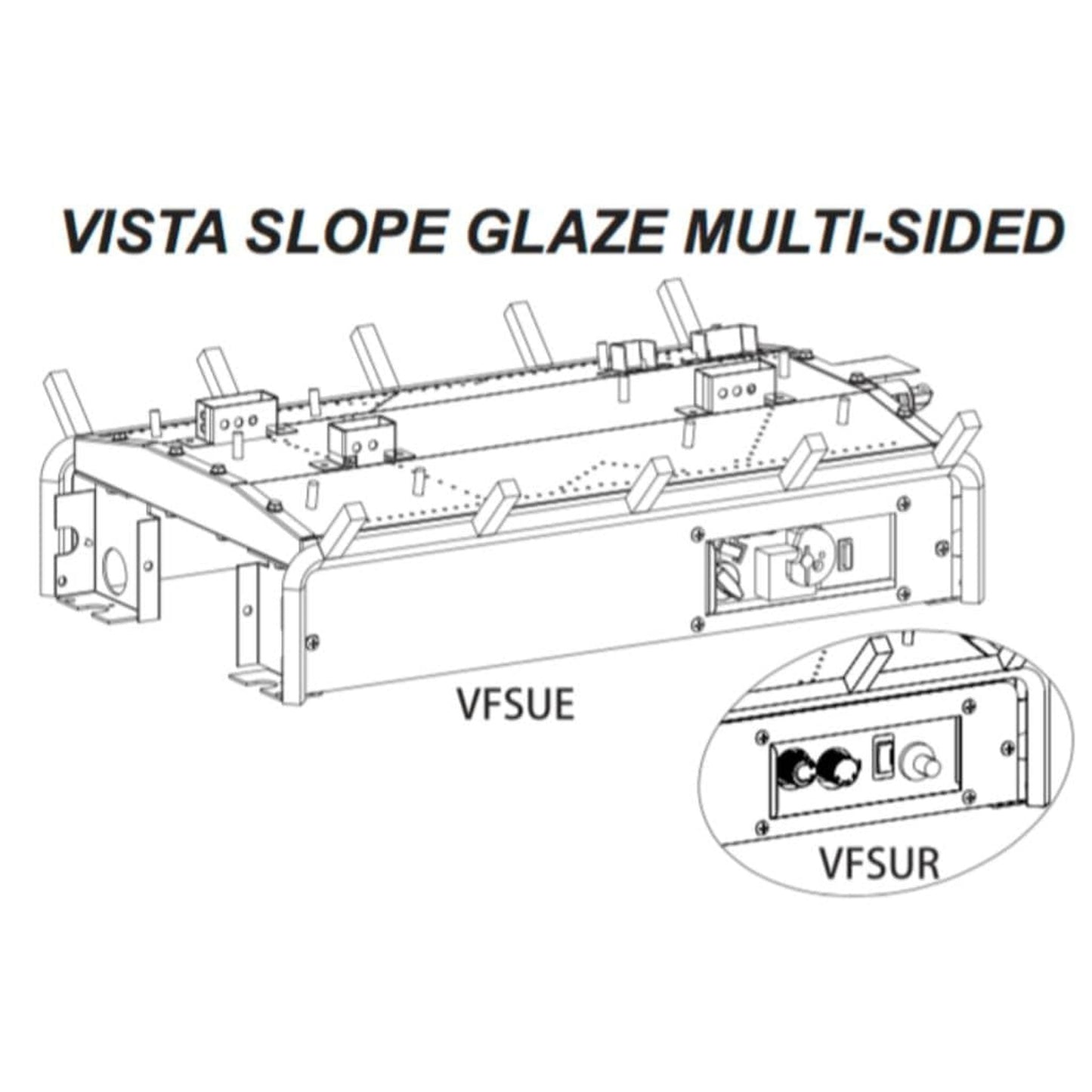 Empire 18"/24"/30" Vista Multi-Sided Gas Burner with Millivolt Valve (Burner Only)