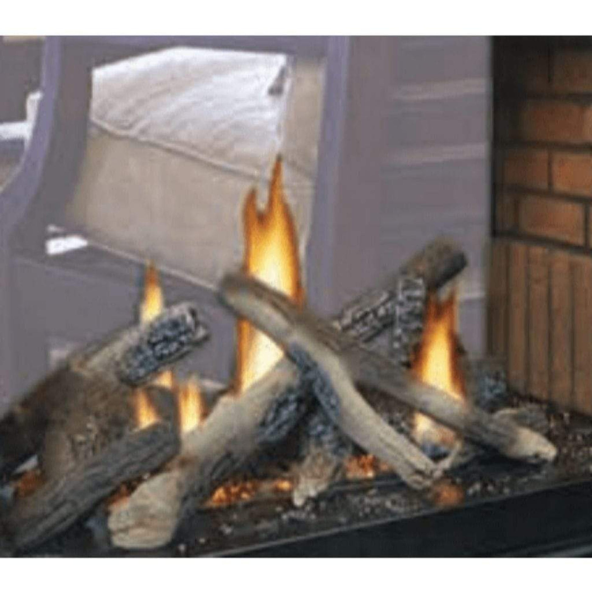 Empire 24" Campfire Ceramic Fiber Multi Sided Log Set With Floor for Tahoe Clean Face 36" Peninsula and See Through Fireplace