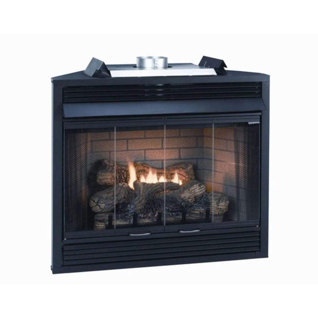 Empire Bi-Fold Black Glass Doors for 42" Keystone B-Vent Premium Fireplace