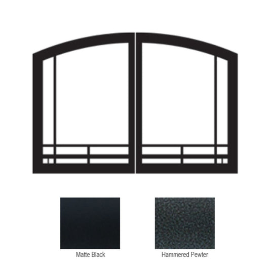Empire Black Mission Arch Door Set for 36" Breckenridge Premium Firebox