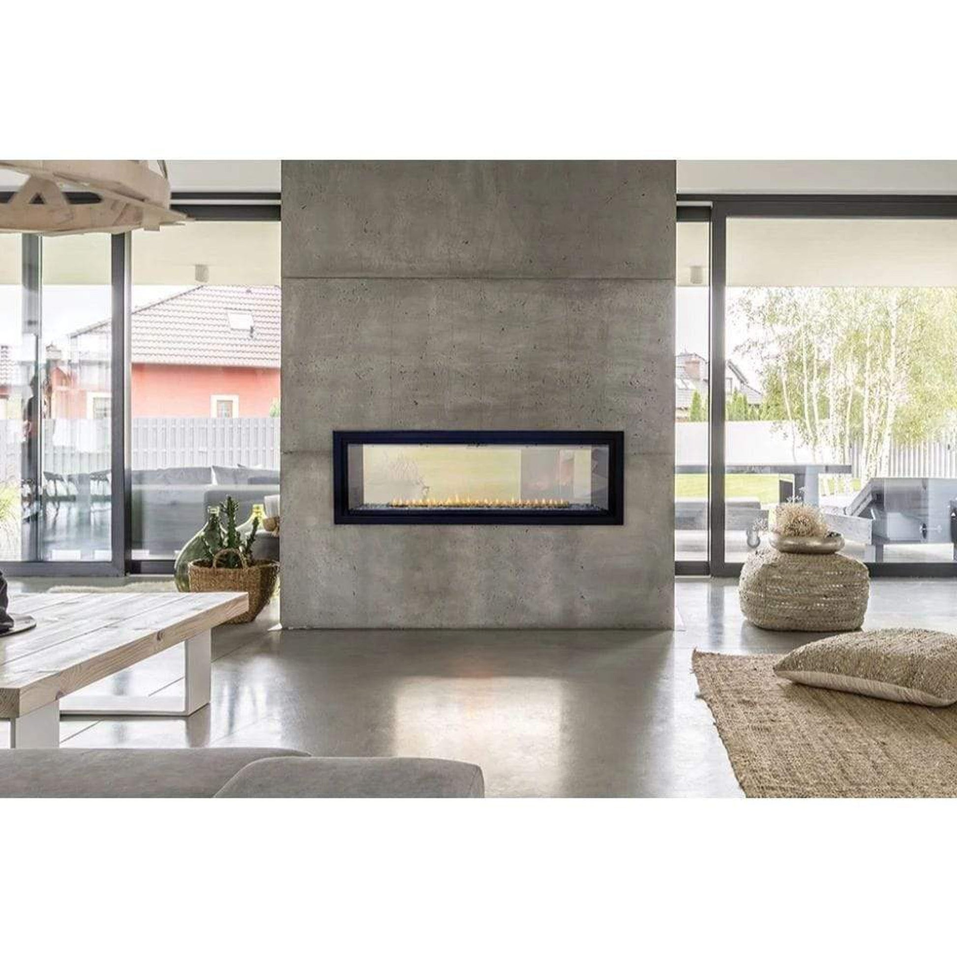 Empire Boulevard 48" Intermittent Pilot With Thermostat Variable Remote Control, Natural Gas Vent Free See Through Linear Fireplace