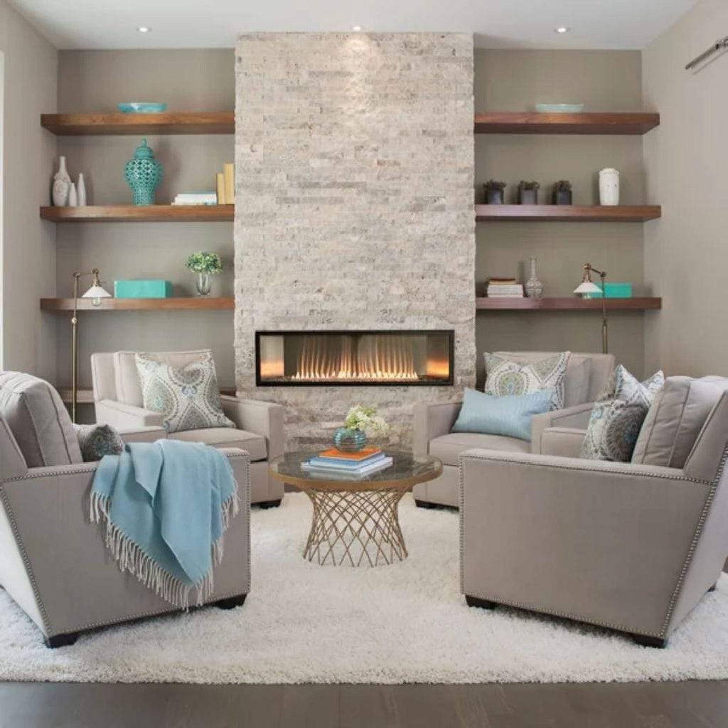 Empire Boulevard 48" Intermittent Pilot With Thermostat Variable Remote Control, Propane Gas Vent Free Linear Fireplace