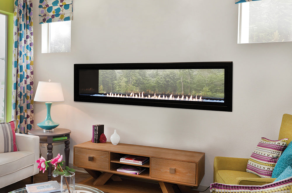 Empire Boulevard 60" Intermittent Pilot With Thermostat Variable Remote Control, Natural Gas Vent Free See Through Linear Fireplace