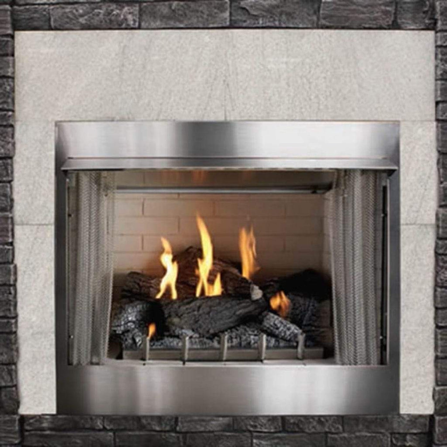 Empire Carol Rose Coastal 36" Stainless Steel Millivolt Control, Propane Gas Traditional Premium Outdoor Fireplace