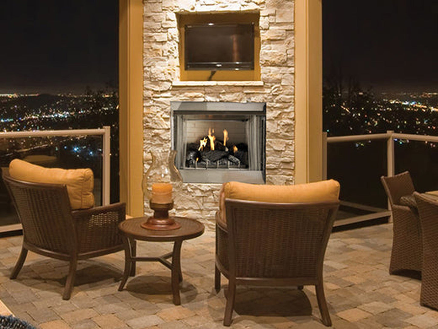 Empire Carol Rose Coastal 42" Stainless Steel Millivolt Control, Natural Gas Traditional Premium Outdoor Fireplace