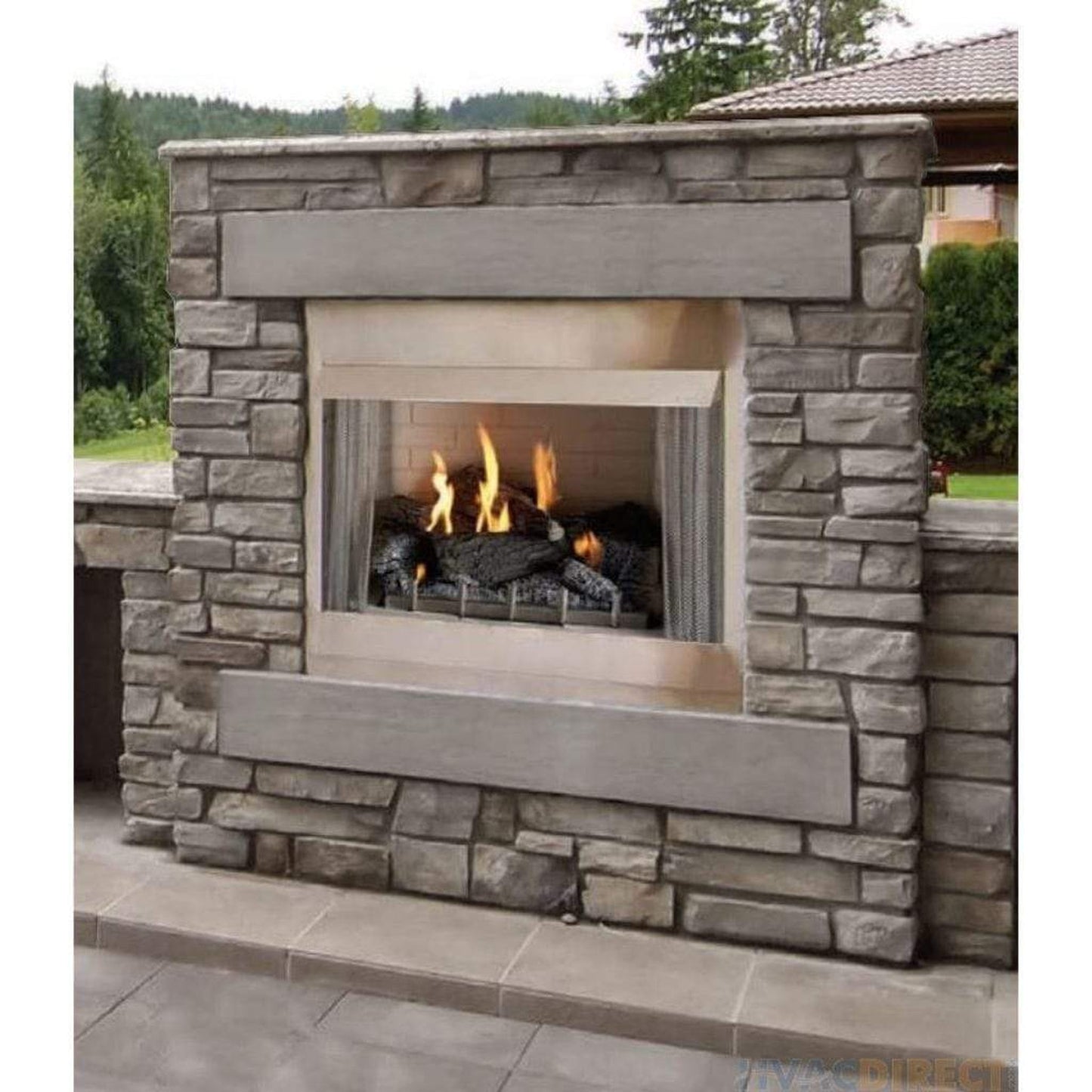 Empire Carol Rose Coastal 42" Stainless Steel Millivolt Control, Propane Gas Traditional Premium Outdoor Fireplace